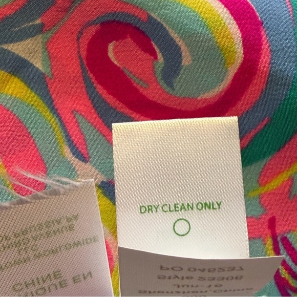 Lilly Pulitzer Fifer Silk One Shoulder Top Size Large Psychedelic Sunshine multi - Picture 9 of 10